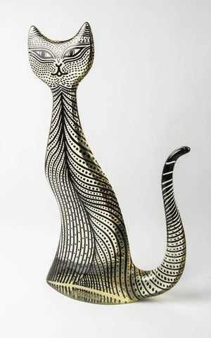 Large Vintage Mid-Century Op Art Lucite Kitty Cat Sculpture Abraham Palatnik