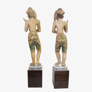 Pair of Burmese Temple Statues, Late 19th Century