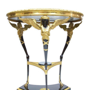 Egyptian Revival French Empire Style Gueridon Etagere Marble Top Table
