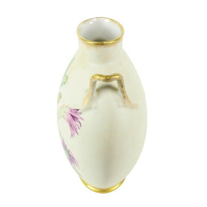 Antique Limoges Floral Hand-Painted Porcelain Vase France