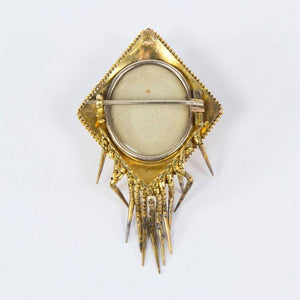 Antique Gold Mourning Brooch Pin Locket