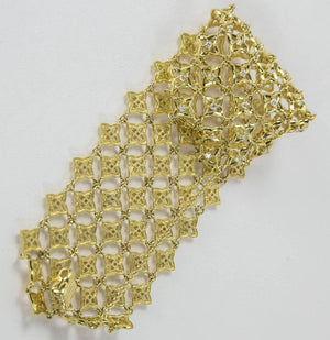 Diamond Star Lace Wide Gold Modernist Bracelet