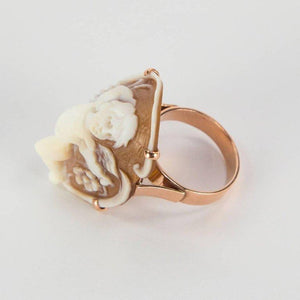 Angelic Cherub Cameo Rose Gold Sterling Silver Ring