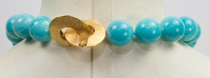 Large Blue Amazonite Gemstone Statement Necklace