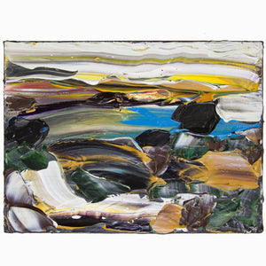 Abstract Acrylic 'Siesta Sunrise Big Sur' Acrylic on Canvas Painting