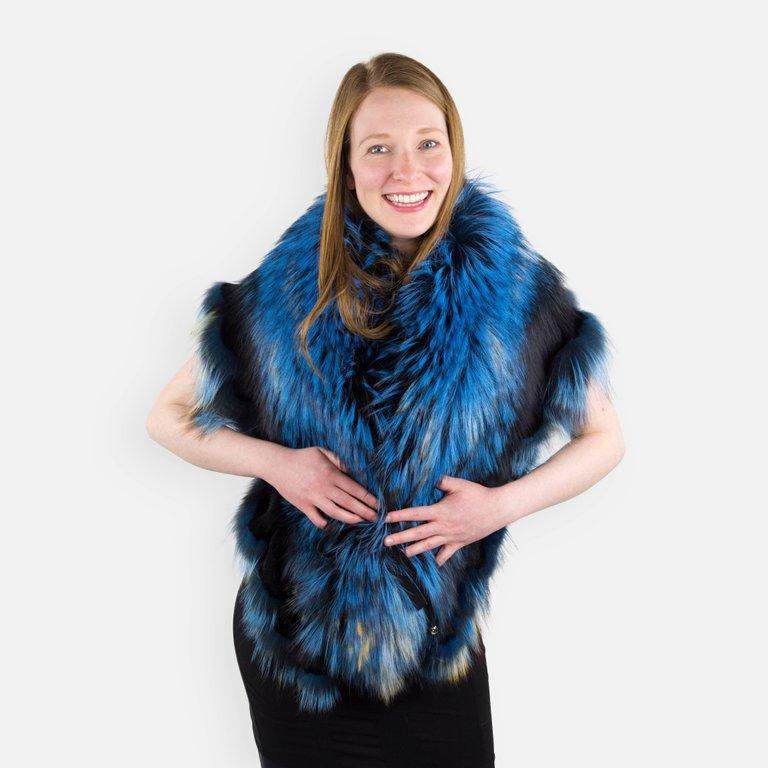 Deluxe Fox Fur Boa with Genuine Leather Ties