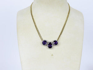 18.15 Carat Amethyst and Diamond Gold Necklace