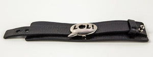 LOL! Acronym Stainless Steel Leather Cuff Bracelet