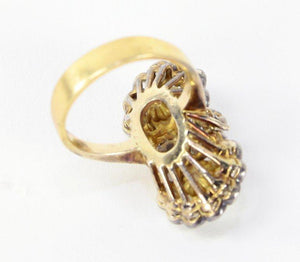 Edwardian Pearl and Diamond Silver Gold Ring