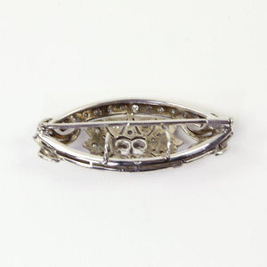 Antique Edwardian European Cut Diamond Platinum Pendant Brooch Pin