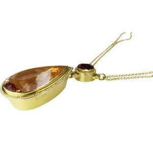 110 Carat Morganite Rubelite and Diamond Gold Necklace Fine Estate Jewelry