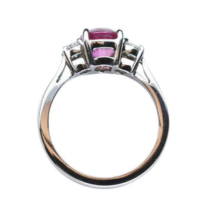 2.21 Carat Pink Sapphire and Diamond Platinum Engagement Ring