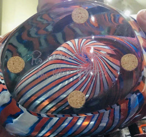 Large Murano Romano Donà Multi-Color Abstract Art Glass Vase Italy Estate Find