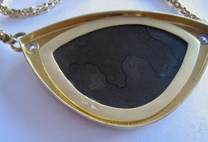 Ammolite and Diamond 18 Karat Gold Heirloom Quality Designer Pendant Necklace