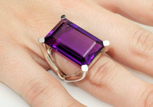 27.11 Carat Amethyst Solitaire Ring