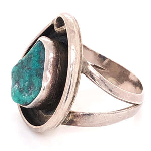 Native American Turquoise Navajo 925 Sterling Silver Ring Estate Find