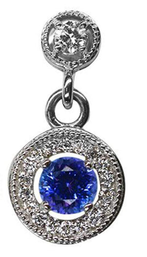 1.45 Carat Tanzanite & Diamond Drop Gold Statement Earrings Estate Fine Jewelry