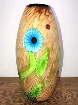 Exquisite Large Murano Floral Luxury Art Glass Vase Estate Find