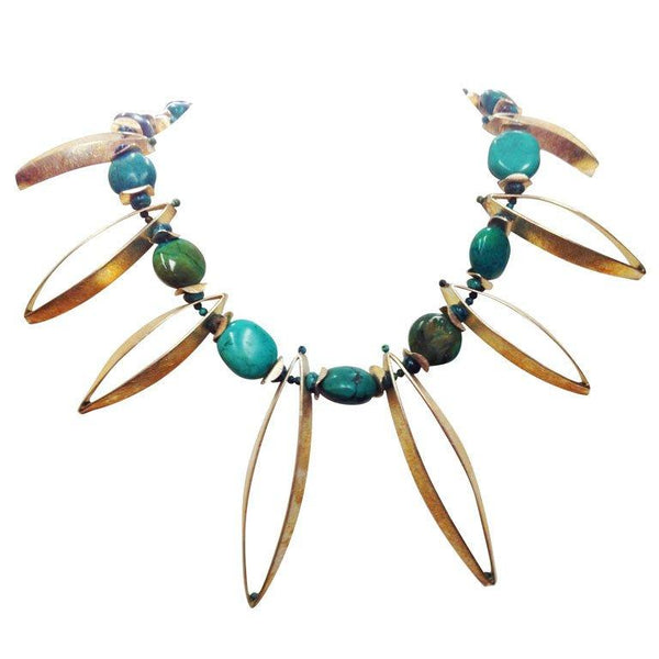Art Moderne Turquoise Sterling Silver Necklace