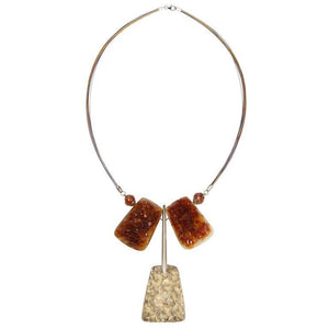 Awesome Natural Citrine Quartz and Sterling Silver Statement Necklace