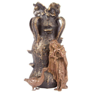 Carl Kauba Bronze Figural Vase of The Goose Girl
