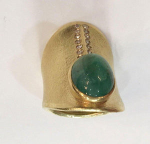 Michael Zobel 7.53 Carat Emerald and Diamond Gold Statement Heirloom Ring