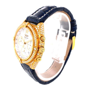 Breitling Windrider Sextant Diamond Gold Wristwatch Estate Fine Jewelry