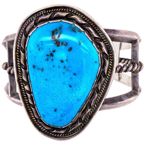 Native American Navajo Turquoise 925 Silver Cuff Bracelet Estate Fine Jewelry