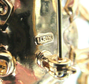 Vintage Designer Signed Turquoise Scarab Beetle Brooch Pin