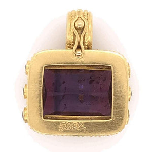 Carolyn Tyler Tourmaline Pink Sapphire Gold Pendant Enhancer Estate Fine Jewelry