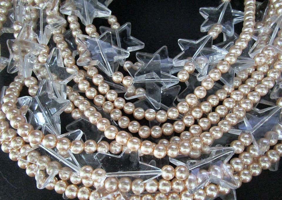 Large Graziano Gray Multi Strand Faux Pearl And Crystal Necklace | eBay