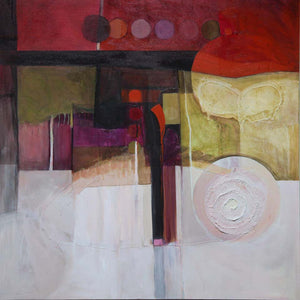 Marlene Burns Modern Abstract Acrylic Mixed-Media Painting Drama Too, 2009
