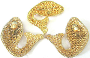 Designer Dominique Aurentis Paris Signed Golden Fish Brooch and Earrings