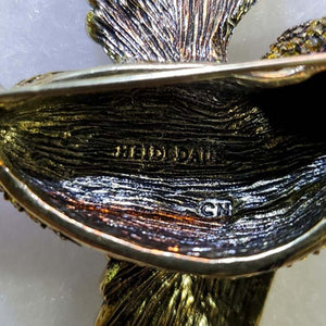 Heidi Daus Sparkling Swarovski Crystal Swallow Brooch Pin Estate Find
