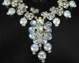 Designer Juliana Rhinestone Balls Crystal and Silver Beads Necklace and Earrings