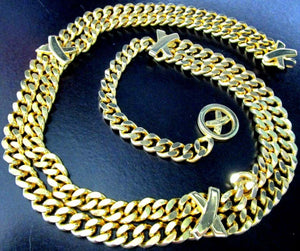 Vintage Signed PALOMA PICASSO Golden Link Chains Designer Necklace Belt