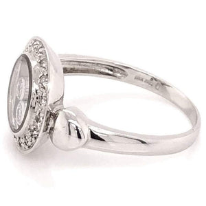 Vintage Floating Diamond 18 Karat White Gold Ring Fine Engagement Ring