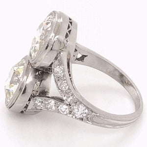 Art Deco 5.00 Carat Old European Diamond Platinum Engagement Ring