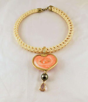 Coral, Turquoise, Amethyst and Pearl Gold Necklace Tony Duquette Fine Jewelry