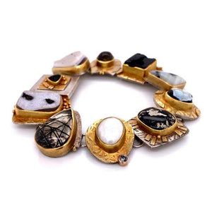 Sydney Lynch Multi Gemstone Designer Necklace and Bracelet Estate Fine Jewelry