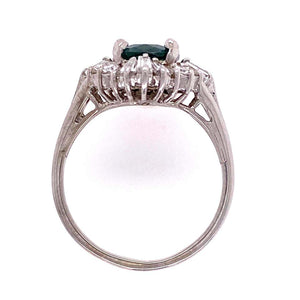 1.99 Carat Montana Sapphire and Diamond Gold Ballerina Ring Fine Estate Jewelry