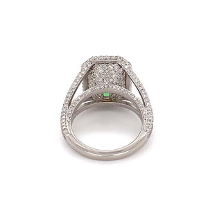 6.00 Carat Green Paraiba Tourmaline Diamond Platinum Ring Estate Fine Jewelry