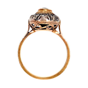 Marquise Sapphire Diamond Gold Silver Topped Cocktail Ring Estate Fine Jewelry