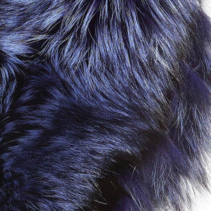 Luxurious Oversized Blue Fox Fringe Fur Collar Wrap